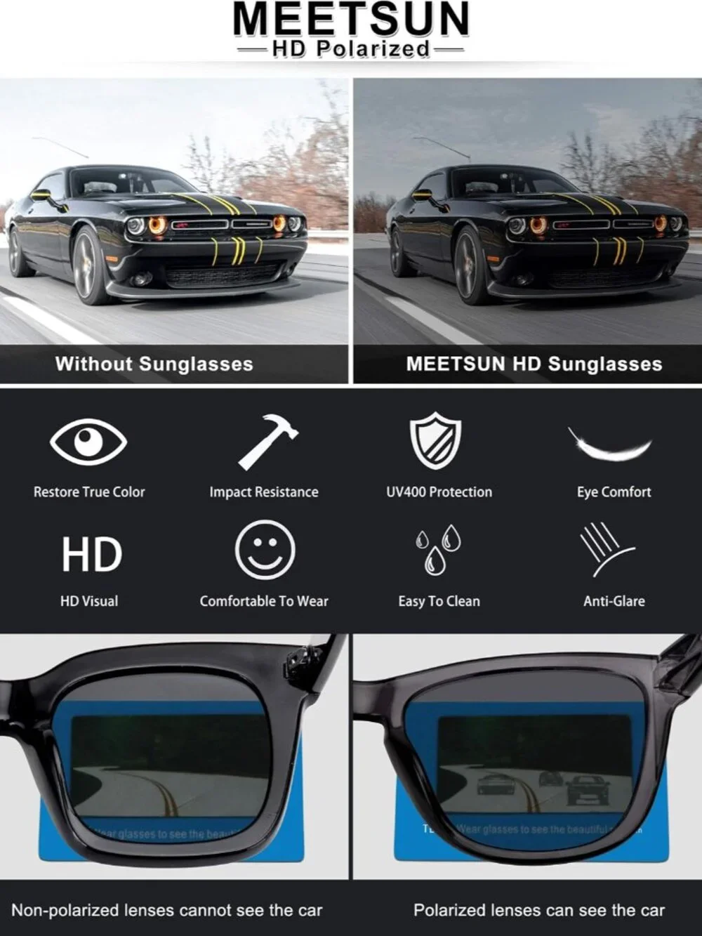 Brown Gradient Polarized Sunglasses - Trendy Unisex Outdoor Protection Eyewear